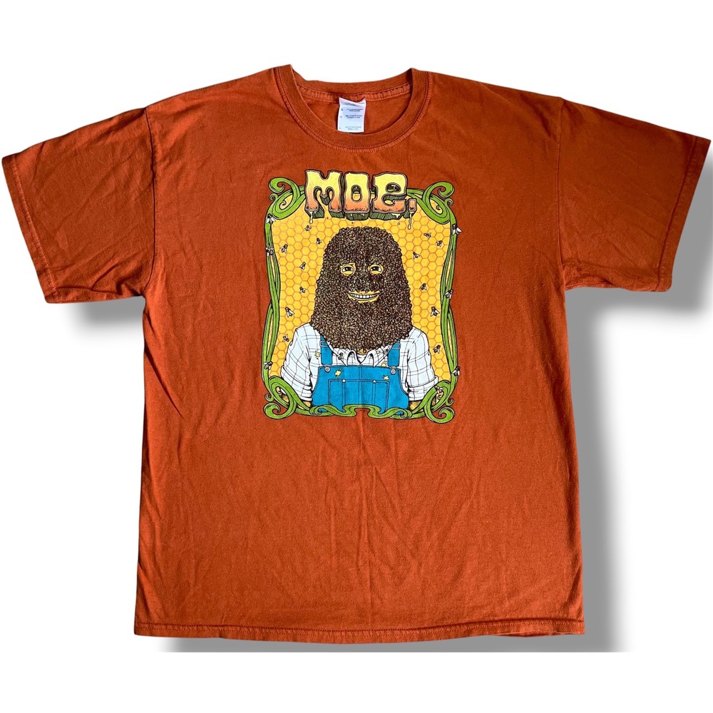 Moe. Summer Tour 2012 Concert T-Shirt Orange Bee Man Graphic Mens Large L
